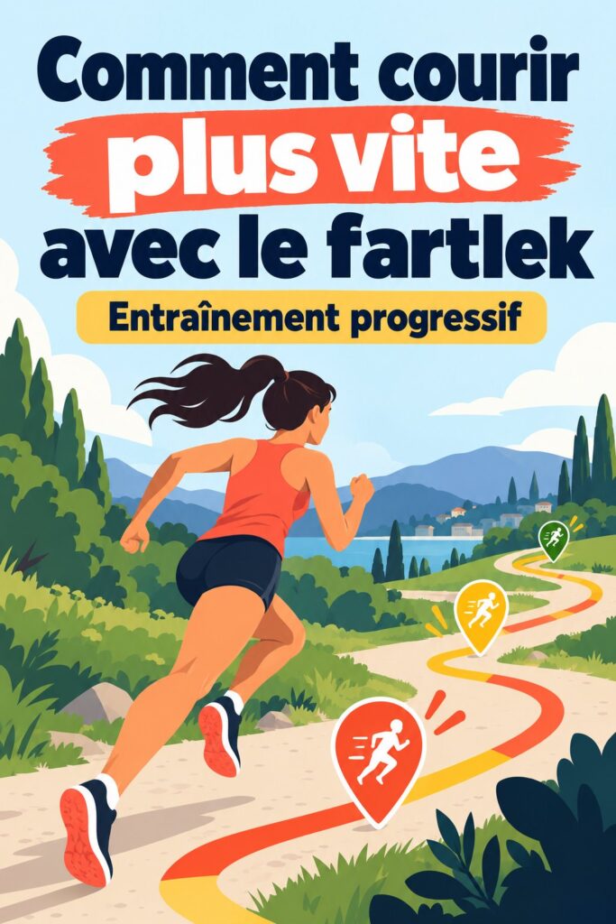 Femme courant en pleine nature avec un sourire, représentant l'entraînement Fartlek.