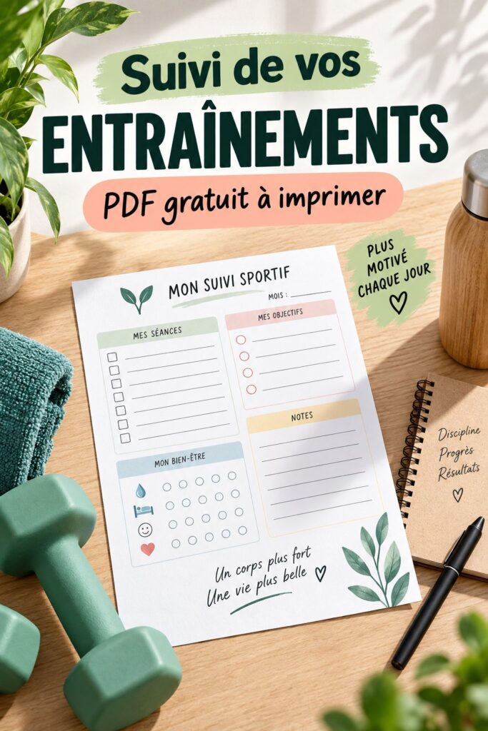 Modèle gratuit de suivi d'entraînement PDF pour femmes
