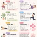 Femme souriante en train de réaliser un exercice de fitness à la maison, représentant un plan d'entraînement motivant.