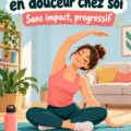 Femme faisant des exercices légers à la maison pour débutants obèses.