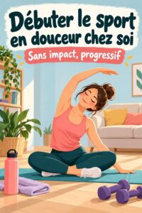 Femme faisant des exercices légers à la maison pour débutants obèses.