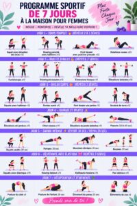 Femme faisant de l'exercice à domicile, illustration d'une routine fitness quotidienne.