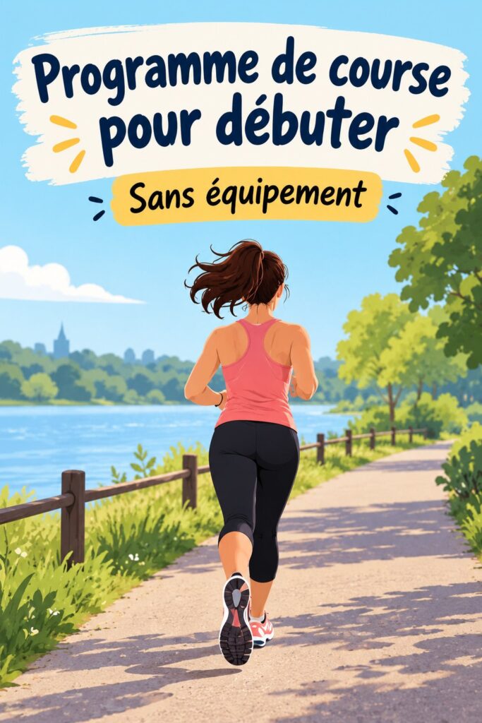 Femme débutant la course à pied dans un parc, ambiance sereine