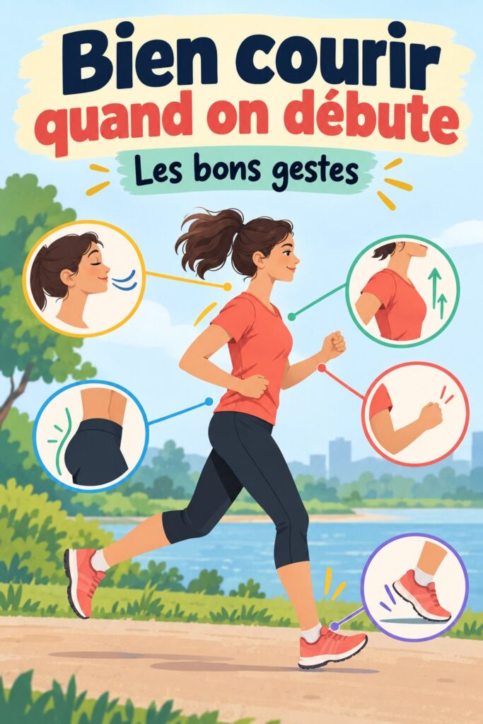 Femme courant avec une posture parfaite sur une piste ensoleillée