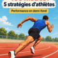 Coureuse professionnelle prenant le départ d'une course de 400 mètres sur un stade.