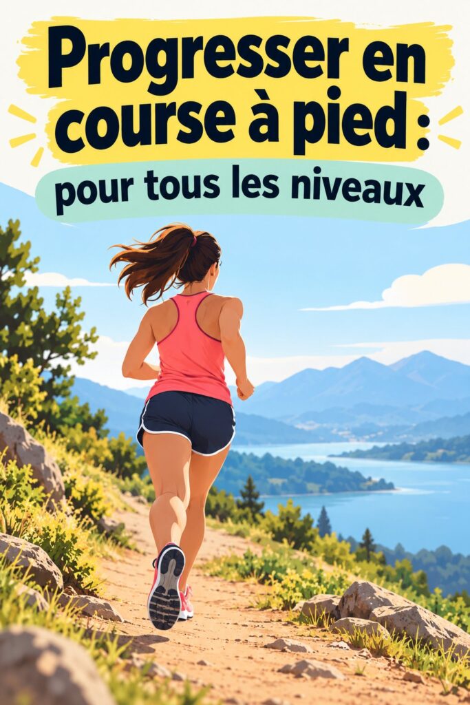 Femme en train de courir dans un parc, concentrée sur sa technique.