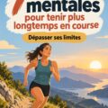 Femme courant dans un parc avec un sourire déterminé, illustrant la force mentale en course.