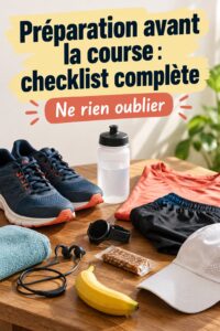 Femme qui se prépare avant de courir, vérifiant une checklist.