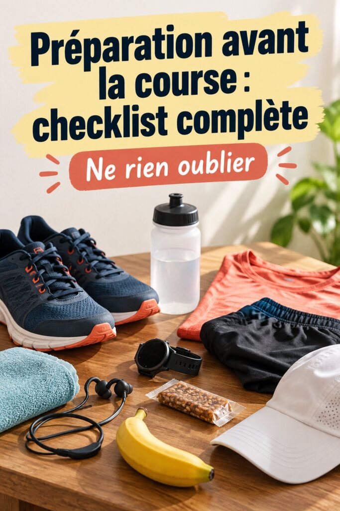 Femme qui se prépare avant de courir, vérifiant une checklist.