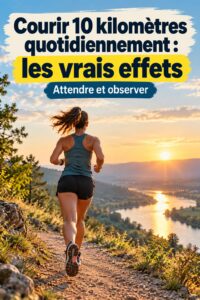 Femme courant sur un sentier, entraînement quotidien pour un défi de 10 kilomètres.