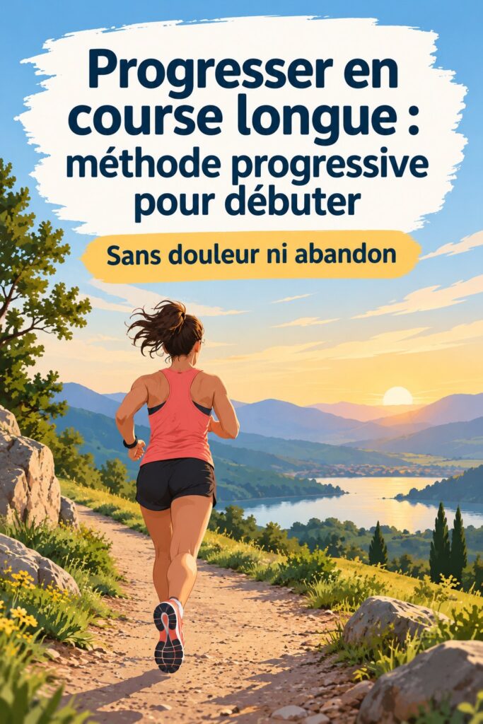 Femme courant sur un sentier, débutant dans la course longue.