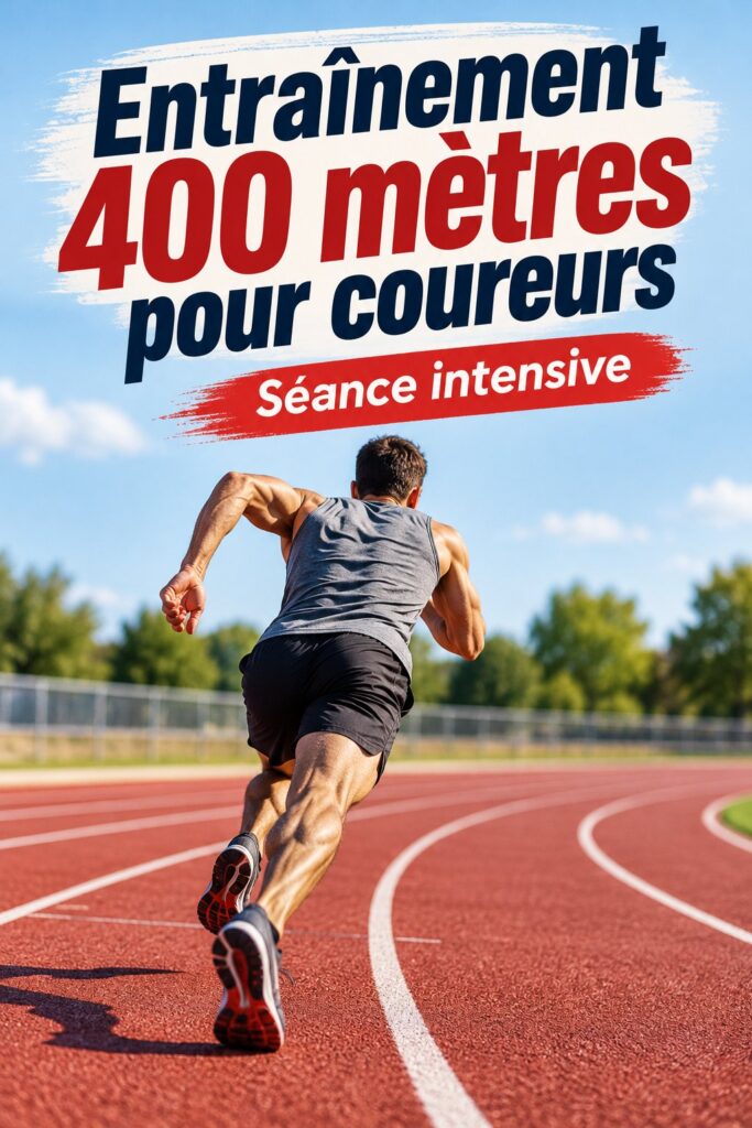Femme courant sur une piste pendant un entraînement d'intervalles de 400 mètres.