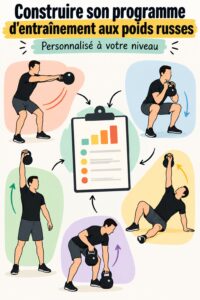 Femme effectuant un exercice de kettlebell dans un parc ensoleillé, symbolisant un entraînement sain et motivant.