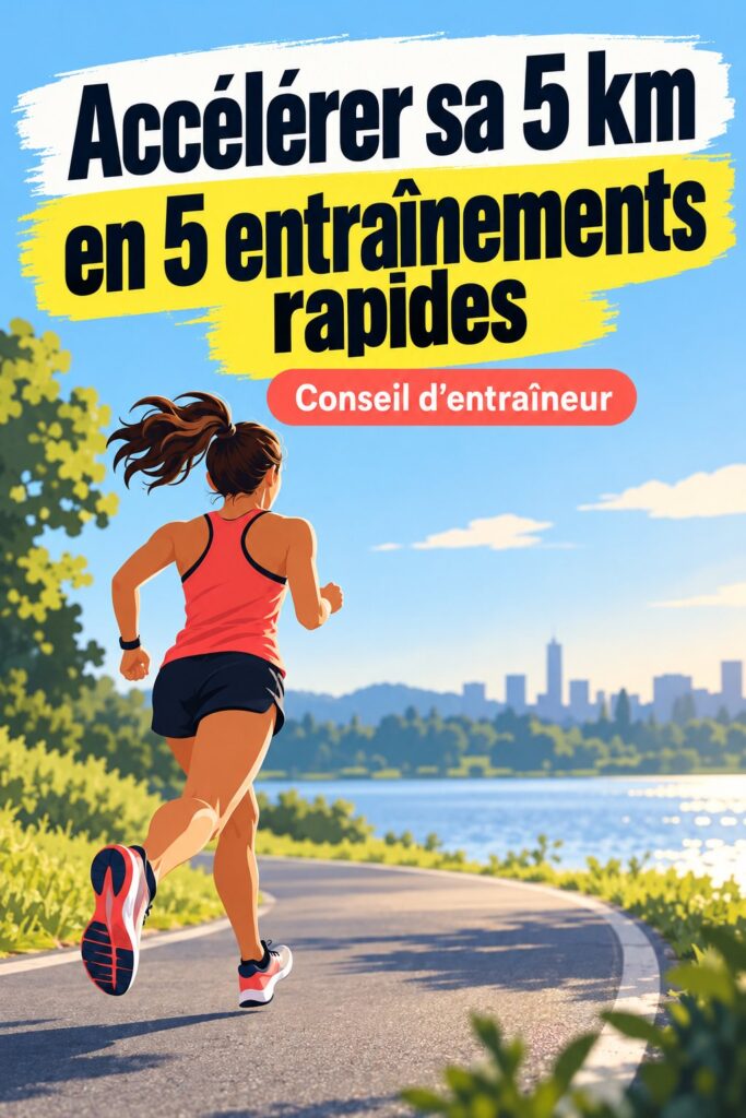 Femme courant lors d'une séance d'entraînement pour améliorer son 5 km