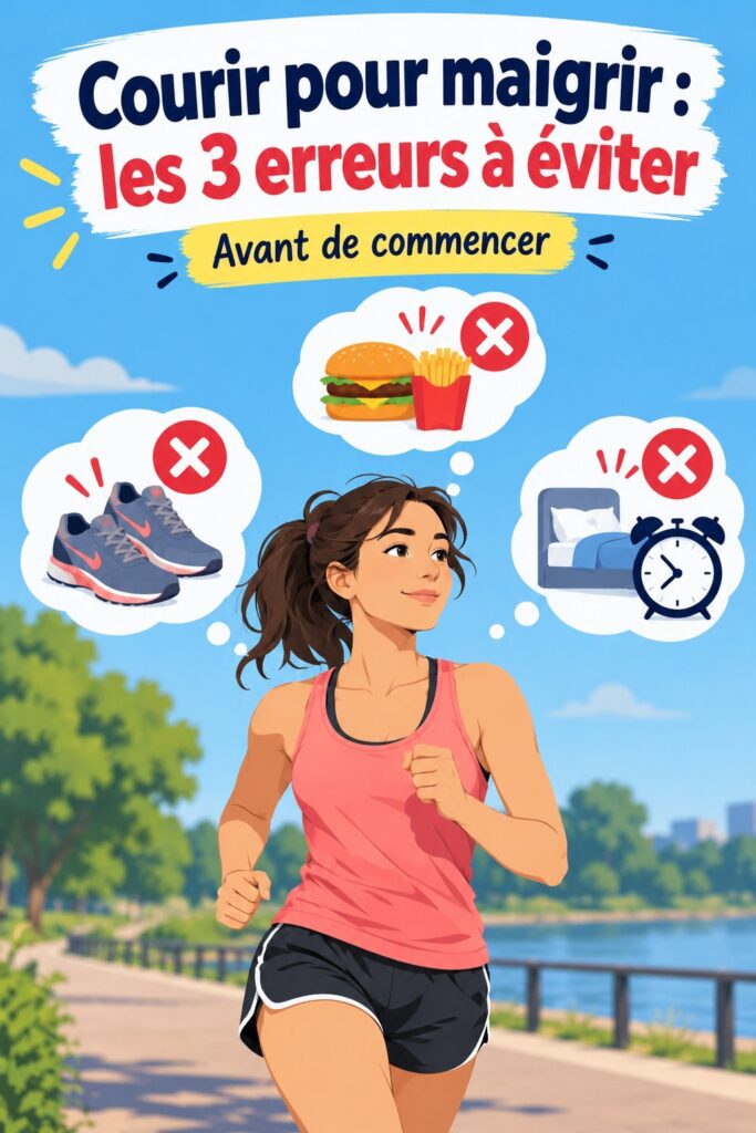 Femme courant dans un parc ensoleillé, visiblement déterminée à perdre du poids.