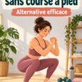 Femme faisant des exercices de musculation douce à la maison