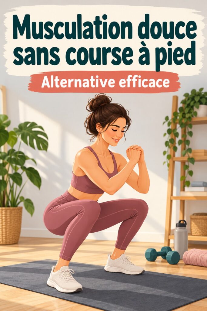 Femme faisant des exercices de musculation douce à la maison