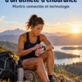 Un athlète d'endurance en pleine préparation d'entraînement, entouré de technologie de pointe.