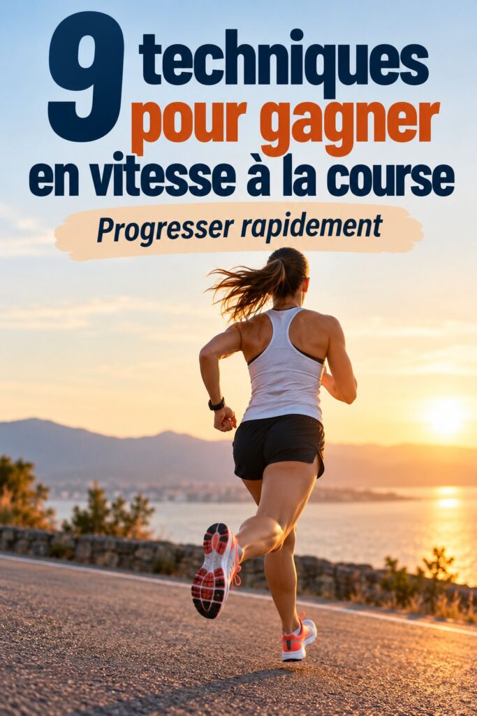 Femme en train de courir sur une piste, affichant une technique de course efficace et déterminée.